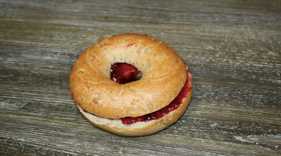 Bagel with Strawberry Jelly.
